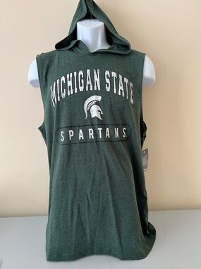 Colosseum Michigan State Spartans Green Sleeveless Hoodie Tank Top